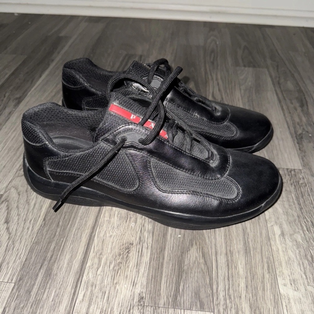 🚫 SOLD 🚫 Men’s Prada America’s Cup Black Leather Sneakers